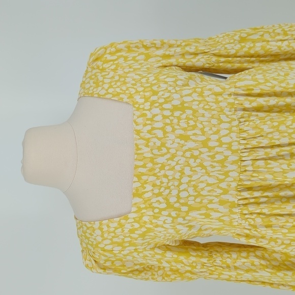 Who What Wear Animal Print Midi Dress Yellow White XL cottagecore retro preppy - Picture 3 of 8